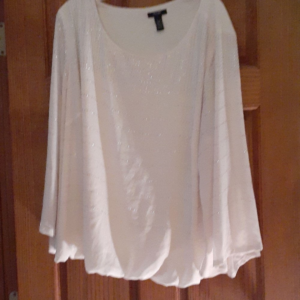 24w cream and silver embellished blouse